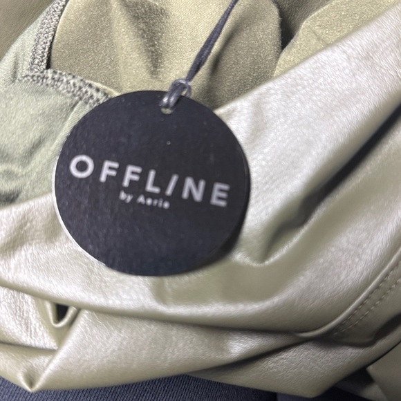 Aerie Olive Faux Leather High-Rise Leggings - Picture 7 of 8